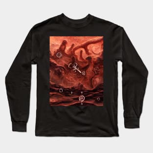 Alien Arcane Aesthic AiArt Red Runes 1 Long Sleeve T-Shirt